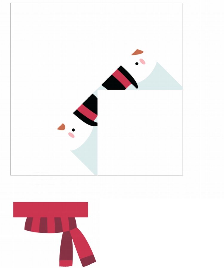 Origami vianočná skladacia šablóna pre deti pre snehuliaka