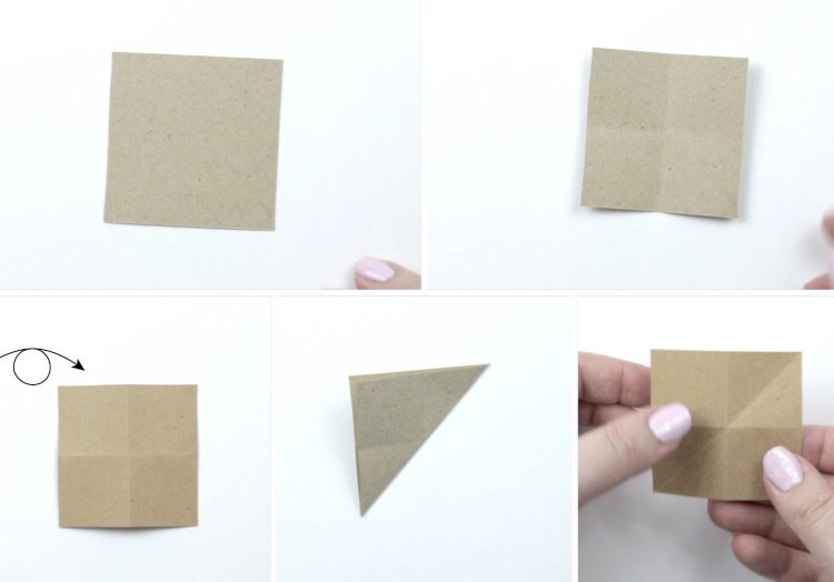 Origami vianočné deti Skladací stromček krok za krokom pokyny 3