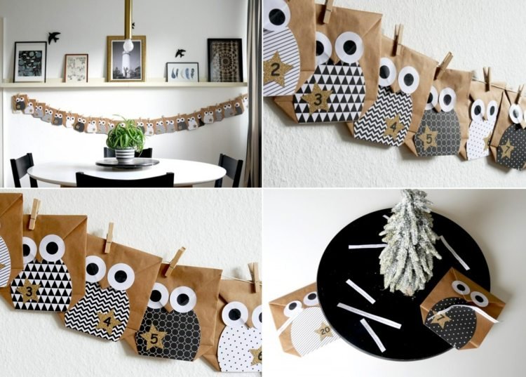 Vytvorte si vlastný adventný kalendár vo forme girlandy sov