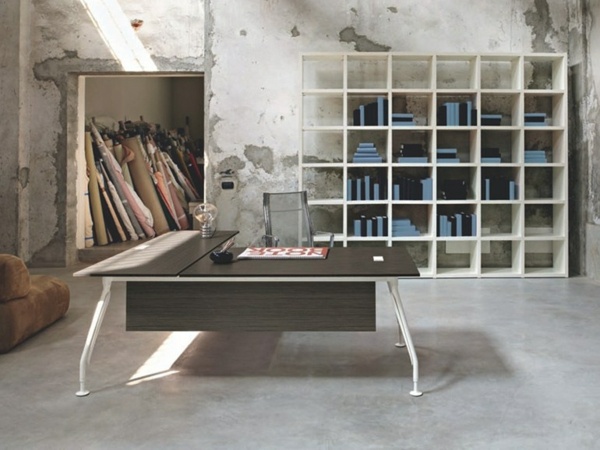 Kancelársky nábytok nástenná polica stôl rustikálny vzhľad Kancelársky nábytok Nástenná polička Interiér stolu