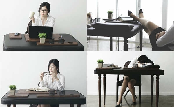 Kožená relaxačná prestávka na obed originálny dizajnérsky kancelársky nábytok moderný kancelársky stôl z koženej relaxačnej prestávky na obed