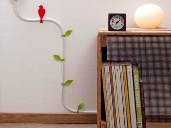 Hotové prvky zafixujte na ľubovoľnom mieste kábel-dekorácia-ako-nástenka-nápady-dom