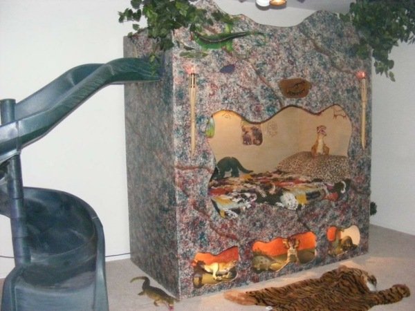 Nápady na dizajn detskej izby do postele s motívmi dinosaurov Staroveký-dinosaurus-krát-postele-pre-chlapcov