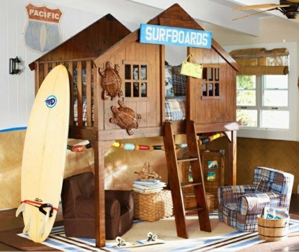Dom na pláži originálny nápad na posteľ pre chlapcov Dom na pláži pre chlapcov