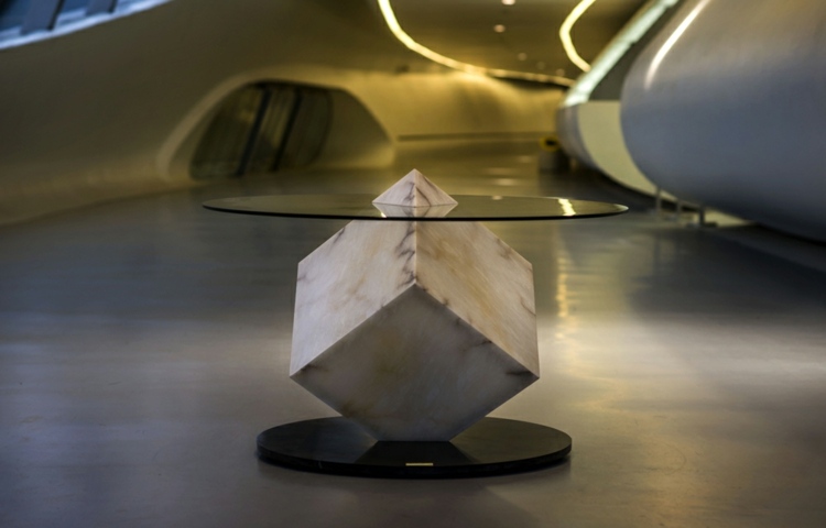 pôvodné osvetlenie led alabastrová kamenná sklenená doska okrúhla moderná