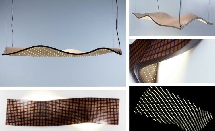 integrované originálne LED žiarovky s dizajnom drevených vĺn