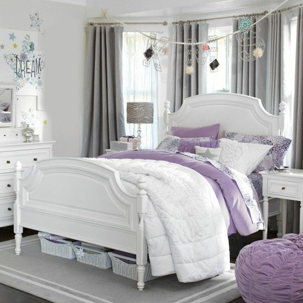 Spálňa pre dievčatá-sedací vak fialovej farby