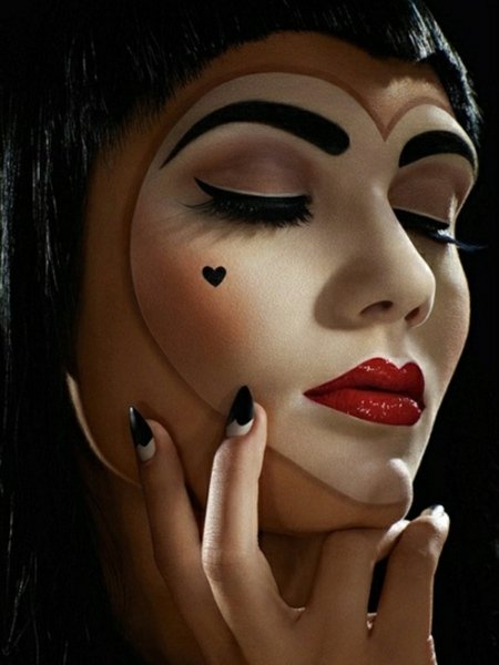 Karty tvoria Halloween Kartový make-up Halloween