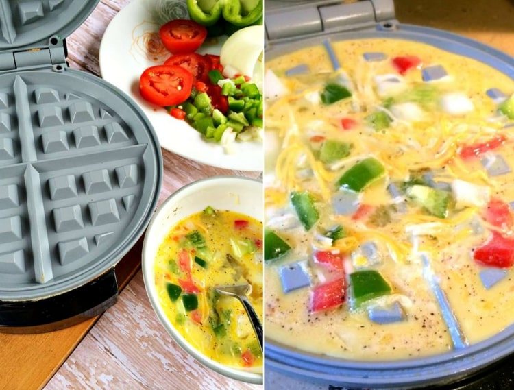 Recepty na vaflovú žehličku - pripravte si omeletu so zeleninou