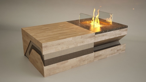 útulný kompaktný krb na drevo na kopci žiadny parný krb moderný interiér domácnosti