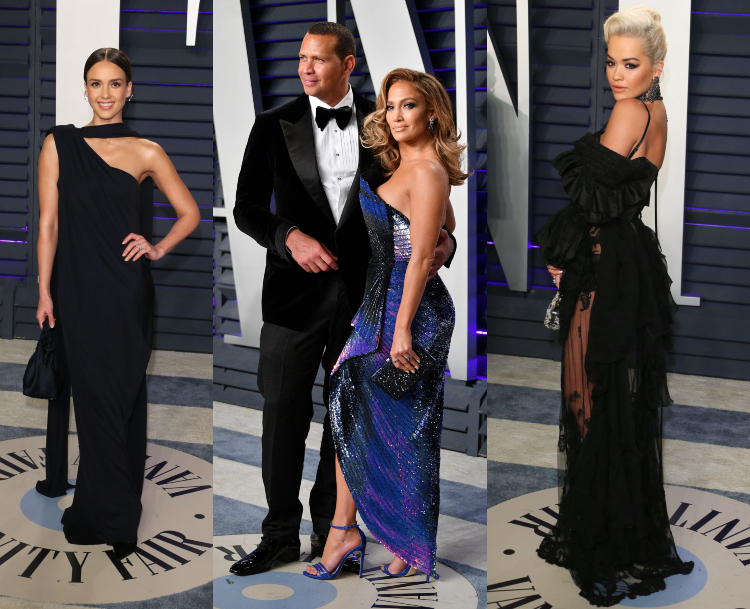 Oscars 2019 najlepšie party outfity speváčka Rita Ora herečka Jennifer Lopez Jessica Alba