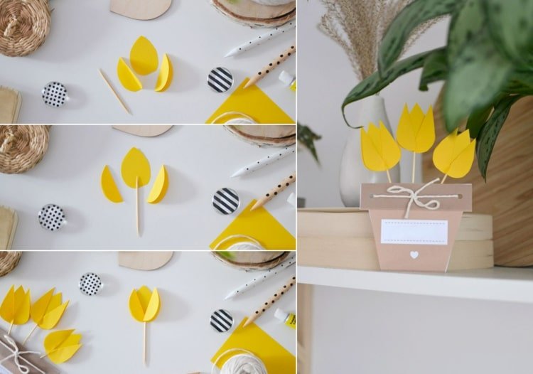 Veľkonočné ručné nápady na rozdávanie pre deti - ručné práce s papierom a špáradlami