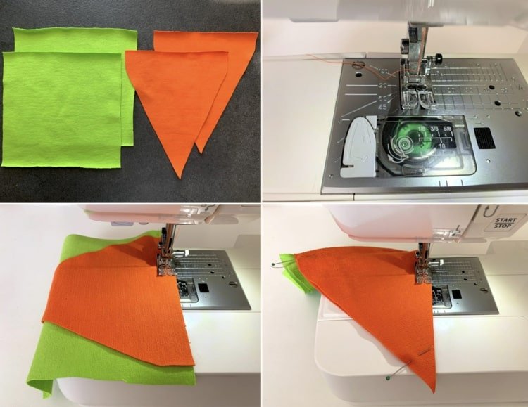 Návod na šitie tematického darčekového balenia na Veľkú noc - ušiť mrkvu