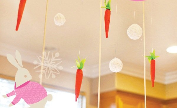 nápady remesiel z papierovej mrkvy na Veľkú noc