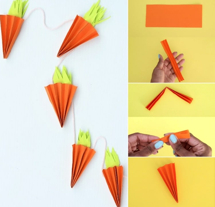 Vyrobte si veľkonočnú girlandu z remeselného papiera - návod pre deti v škole