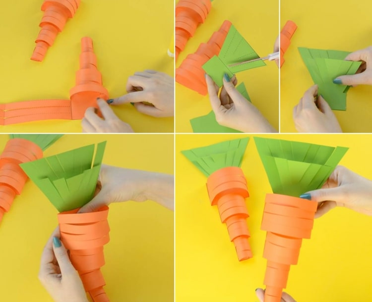 Rýchle ručné projekty pre deti na mrkvu - veľkonočné ručné práce s deťmi pre okno