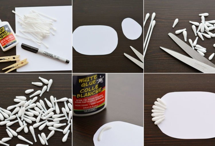 Urob si sám s paličkami do uší a štipcami na bielizeň pre deti - vyrob si veľkonočnú ovečku sám