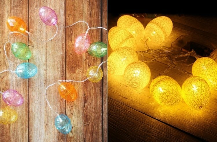 Premeňte farebné plastové vajíčka na žiariacu girlandu