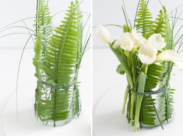 urobte si vlastné veľkonočné dekorácie pokyny aranžujte kvety tulipány papradie váza