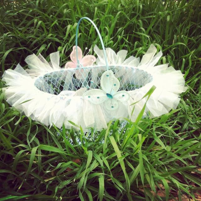 Veľkonočné dekorácie sami Veľkonočný košík tutu motýle zdobia deti