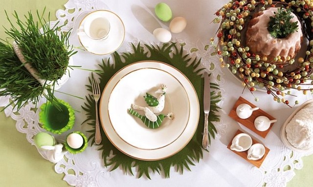 Veľkonočné dekorácie nápady Stolné taniere Súprava trávových vajíčok