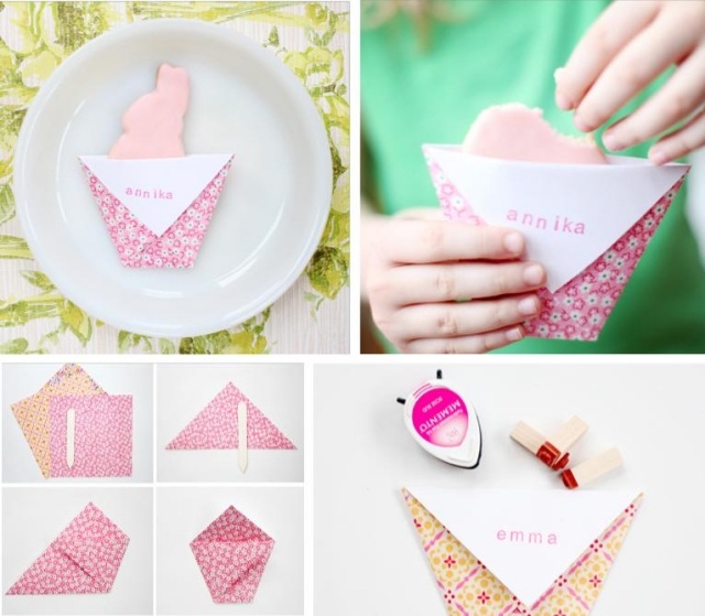 Veľkonočné dekorácie sami drotár nápady umiestniť karty papier skladacie detské taniere