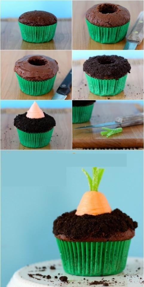 Veľkonočné dekorácie-recepty-nápady-košíčky čokoládovo-oranžový mrkvový základ