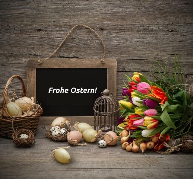 veľkonočné dekorácie-nápady-kvety-jarné tulipány košíky s vajíčkami