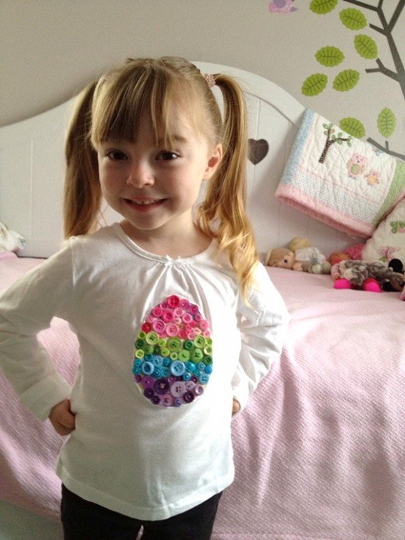 Veľkonočné darčeky deti vyrábajú vlastné nápady blúzka ušiť farebné gombíky veľkonočné darčeky deti drotár nápady blúzka farebné gombíky ušiť