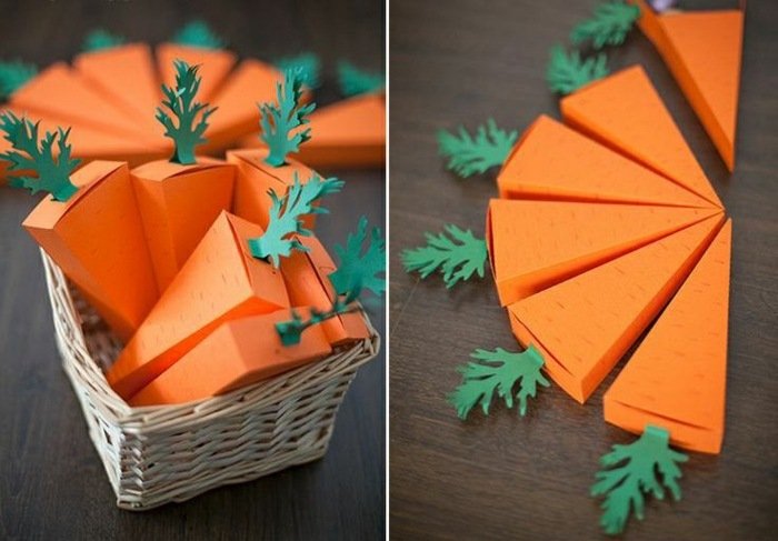 darčekový kôš z mrkvového papiera na výrobu čokoládových škatúľ
