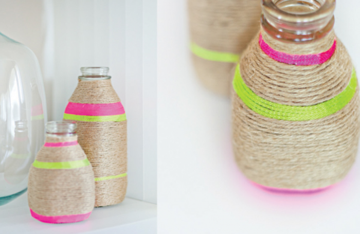 priadza vinobranie nápad darček veľkonočné poháre na fľašu mlieka