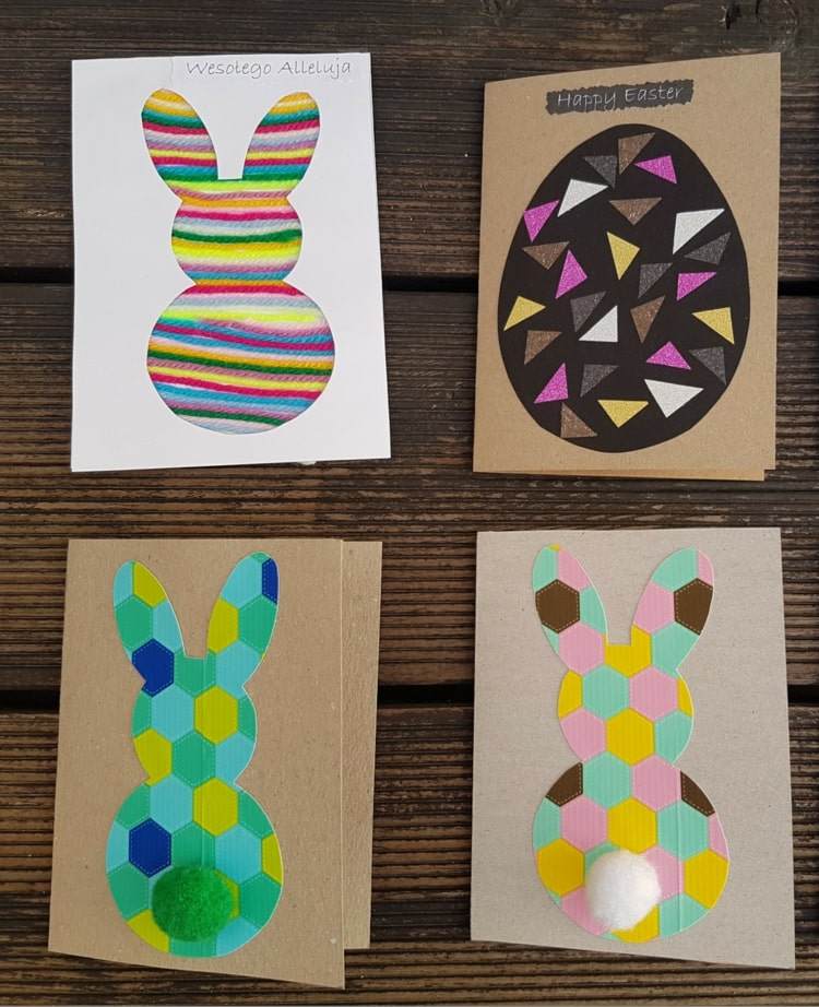 Vyrobte si s deťmi veľkonočné pohľadnice z papiera a vlny - šablóny na vytlačenie