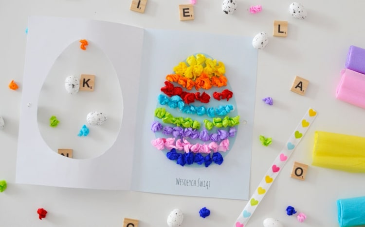 Krásne ručné práce na jar a Veľkú noc - veľkonočné vajíčko z hodvábneho papiera