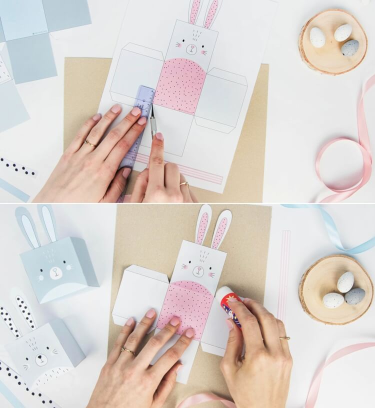 Vyrobte si veľkonočný košík z papiera so šablónou na vytlačenie