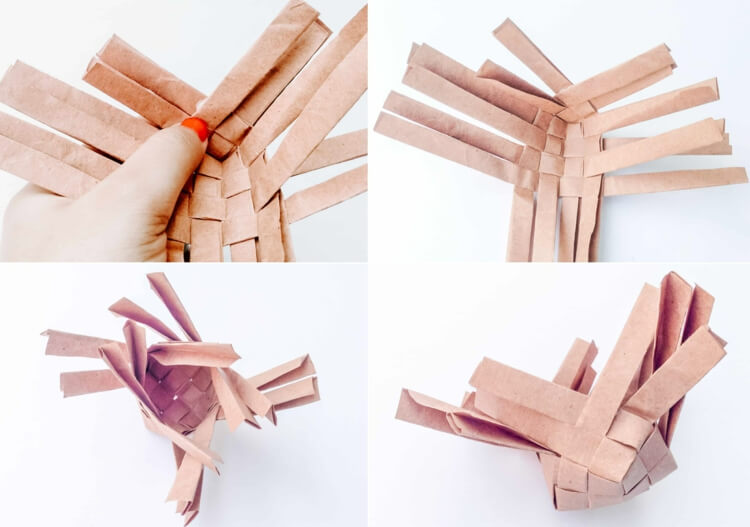 Recyklované nákupné tašky vyrobené z odpadového papiera na DIY projekty na Veľkú noc