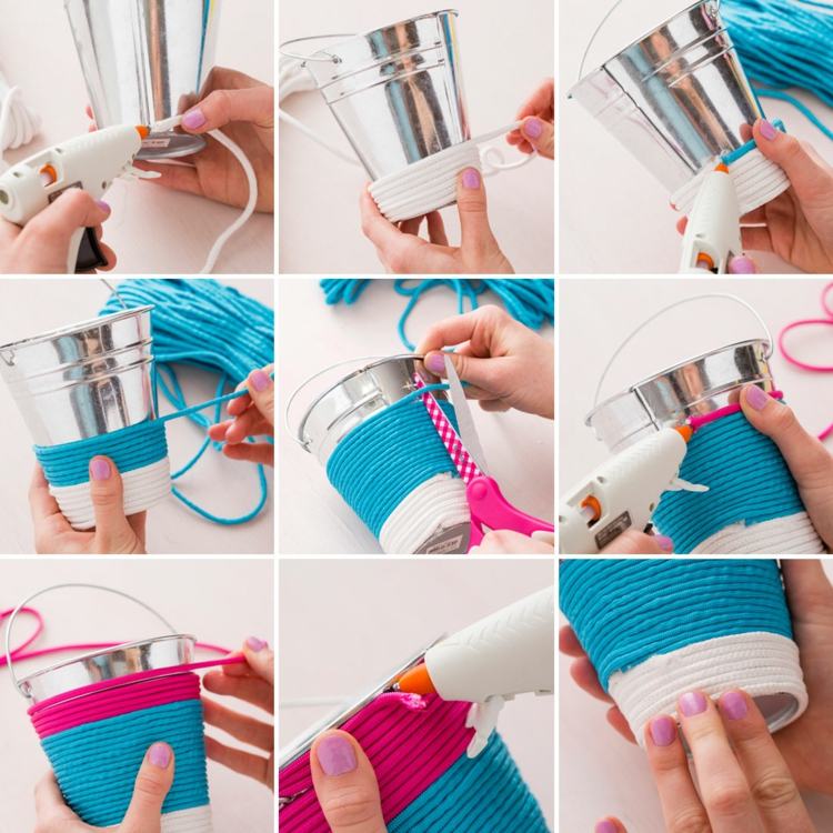 Drotár veľkonočného košíka -inštrukcie-ľahko zabaliteľné-lano-lepidlo-dekorácia-nápad