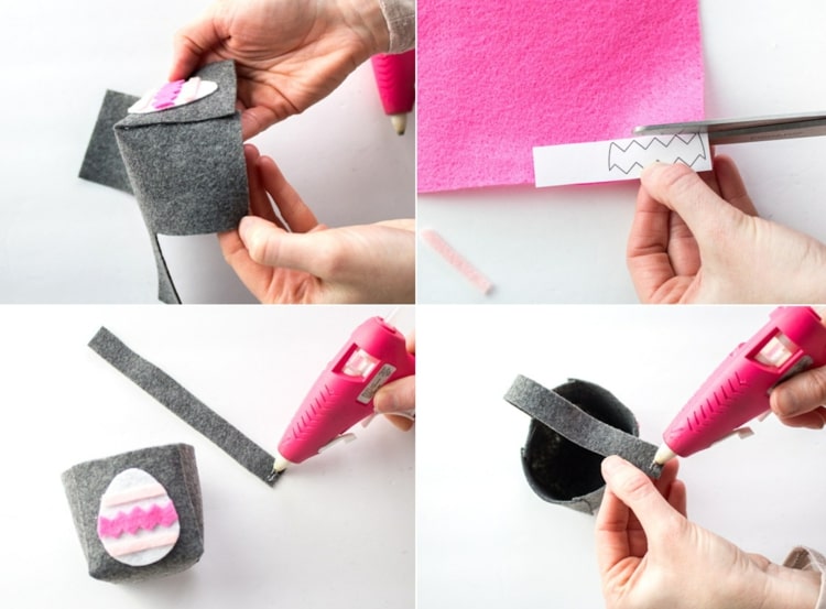 DIY veľkonočný košík vyrobený z látky bez šitia s návodom