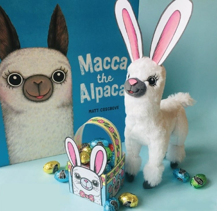 Vyrobte si veľkonočný košík so šablónou na vyfarbenie alpaky a veľkonočných vajíčok