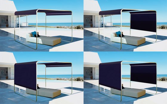 Nápady na vonkajší dizajn -nastaviteľná slnečná strieška