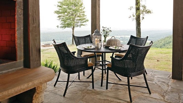 vonkajšie nápady čierna tkanina lampáš kamenná podlaha nápady nábytok čierna tkanina lampáš kamenná podlaha