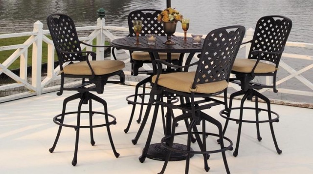 vysoké kusy nábytku svetlo čierna poťahová látka odolná voči poveternostným vplyvom vonkajší nábytok zaujímavé vysoké kusy nábytku čierne svetlo