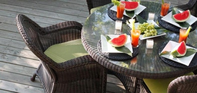 vonkajší nábytok ratanový zelený sedací vankúš melón čerstvý zelený sedací vankúš melón svieža šťava letná nálada