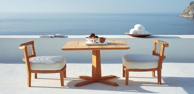 Stolička na vonkajšie sedenie Konferenčný stolík Teak WaProLace Podložka na sedenie