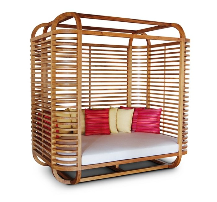 teaková vonkajšia posteľ mahagón lun koon warisan