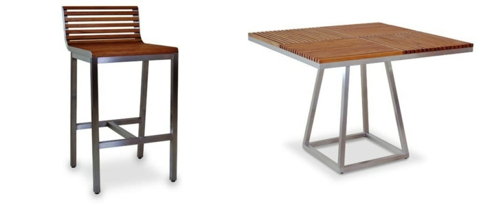 exteriérový nábytok drevená stolová barová stolička warisan garis