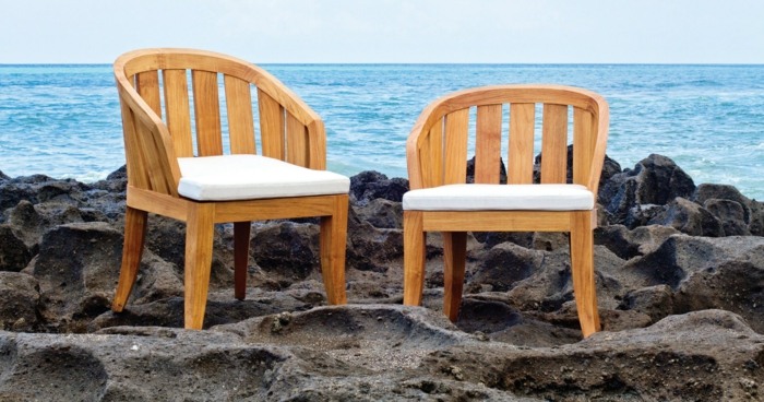 drevené stoličky exteriérové ​​čalúnenie warisan teakový mahagón