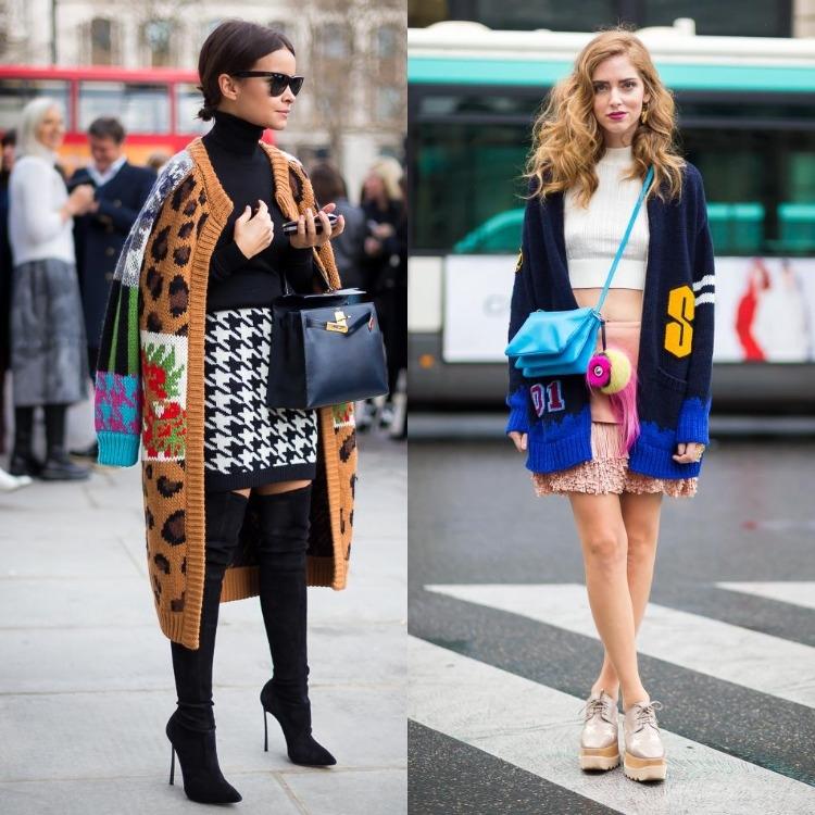 moderné vesty s farebnými akcentmi a vzormi outfit-nápady-vesty-oversize-vzorované-individuálne-pouličná móda