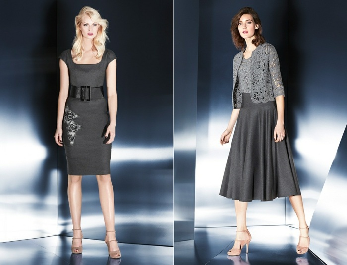 Vianočný outfit módna blúzka sivých šiat