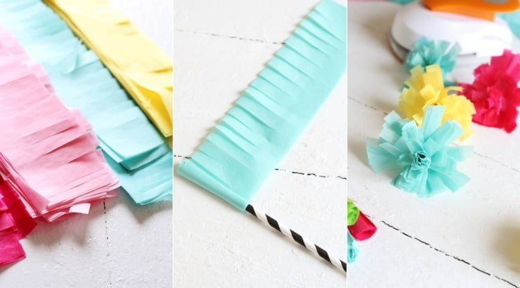 Tinker Mobilé - Návod na výrobu papierových kvetov z hodvábneho papiera