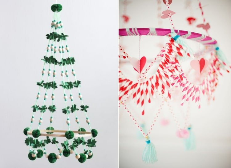 Vyrobte si mobilní na deň svätého Patrika alebo so srdiečkami na Valentína